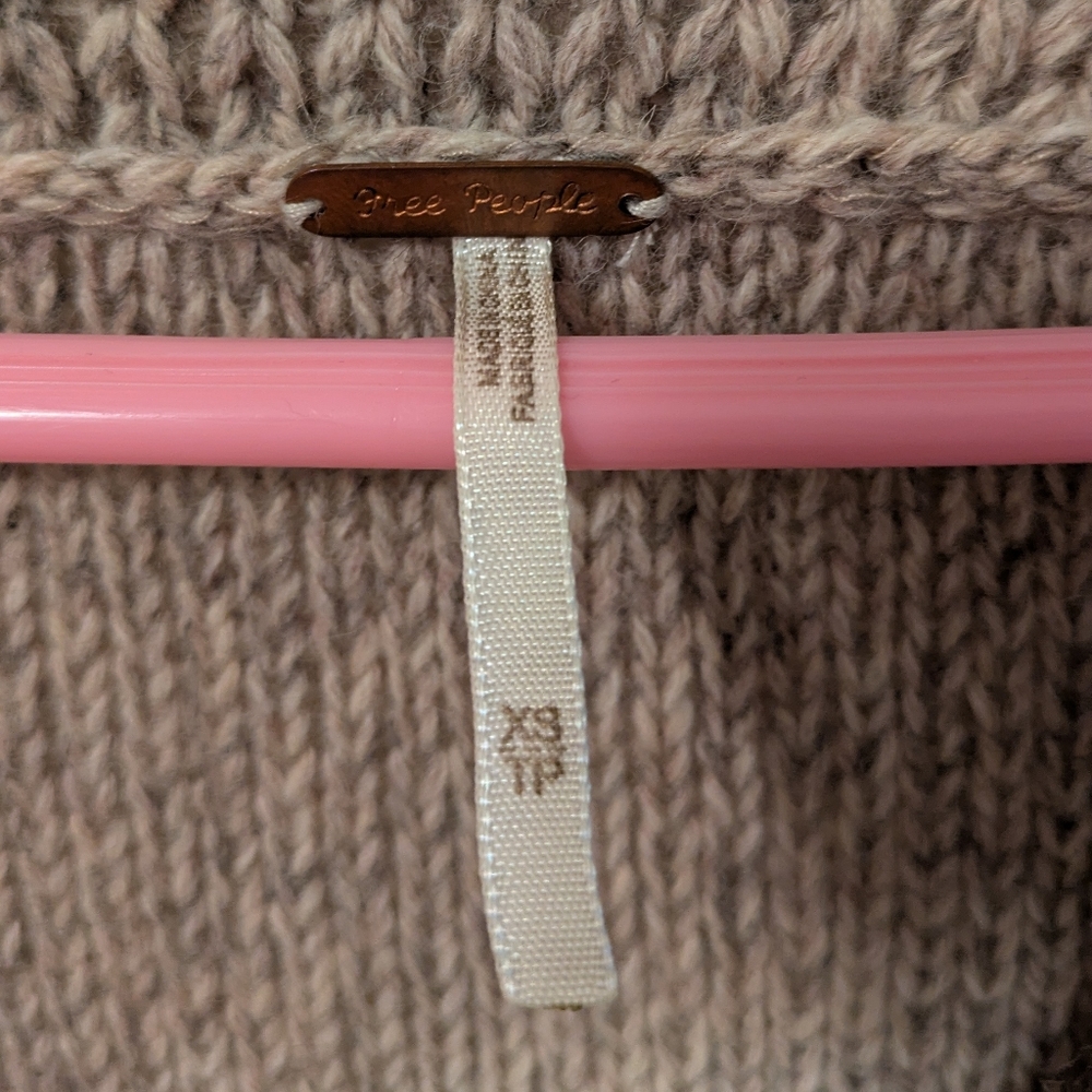 Free People Wool Blend Cardigan with Wooden Buttons - Picture 7 of 9